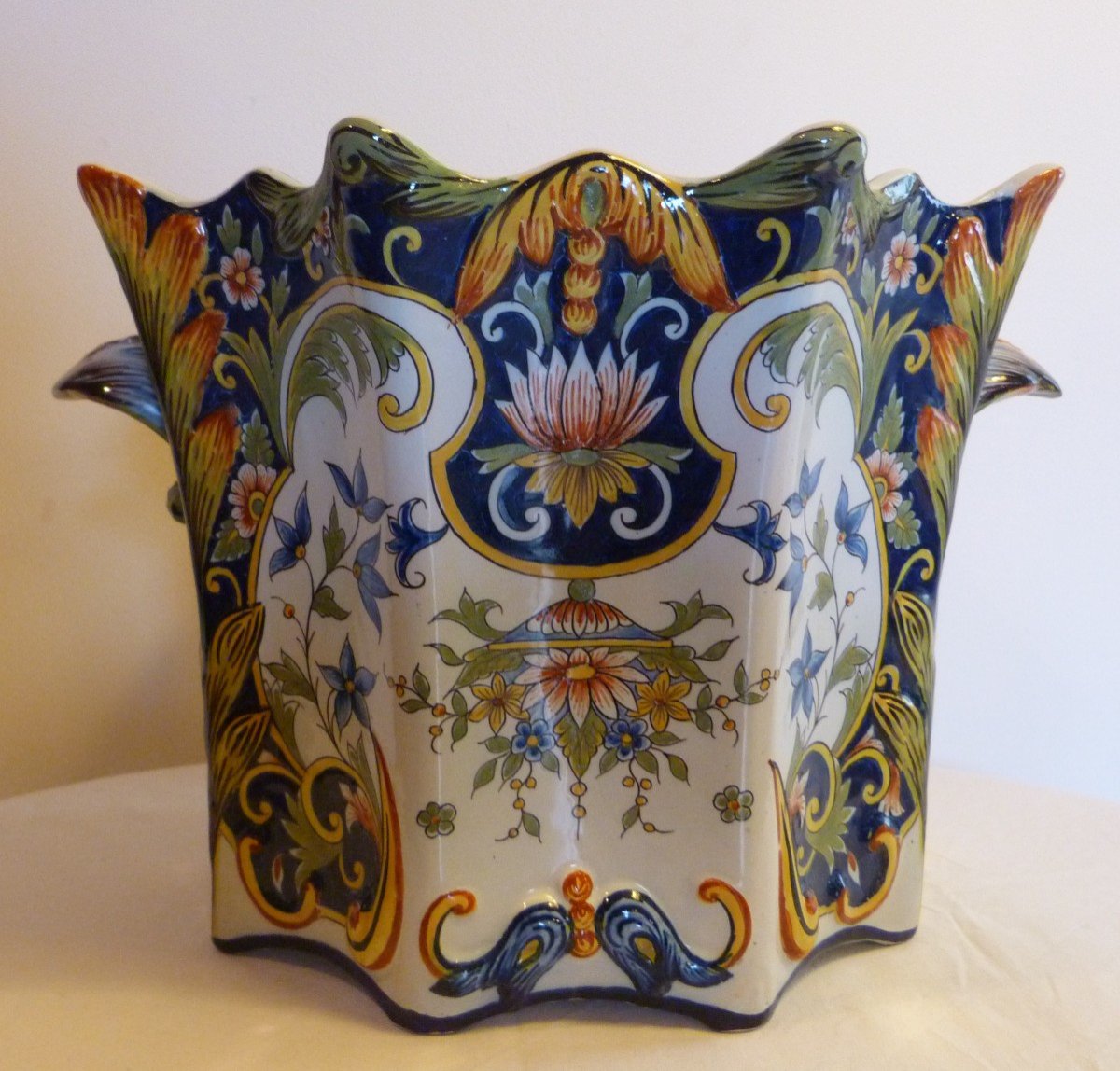 Cachepot In Rouen Earthenware From The XIX Eme Century-photo-3