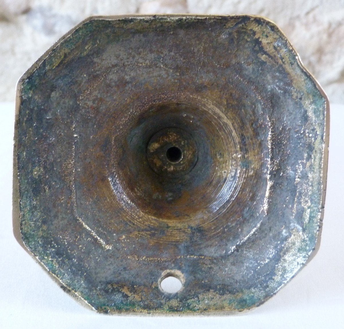 Bougeoir En Bronze d'époque XVII Eme Siècle -photo-4
