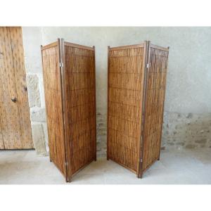 Two Vintage Bamboo Screens, 1950