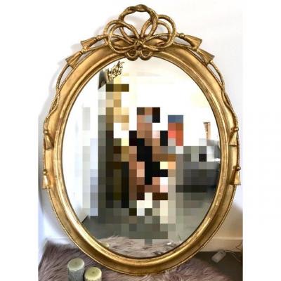 Golden Oval Mirror XIX Eme