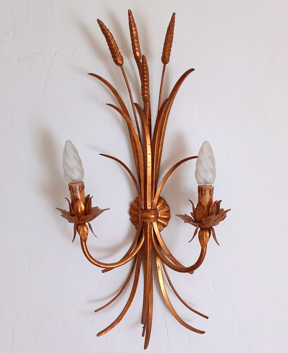 Pair Of "wheat Ear" Wall Sconces