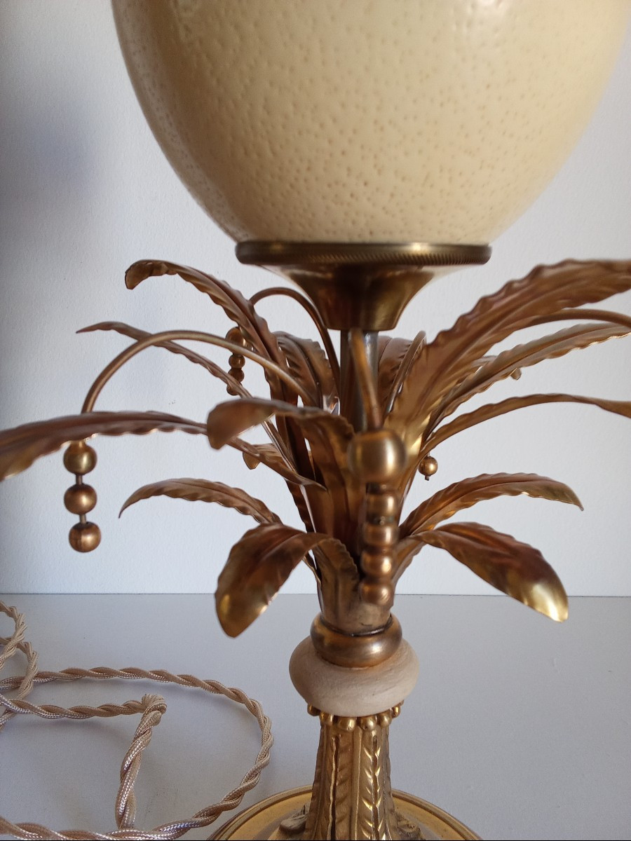Lampe oeuf d'autruche-photo-3
