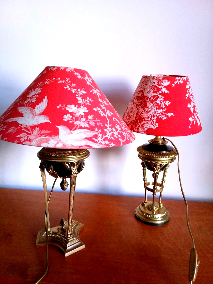 Athenian Lamp In Gilded Bronze-photo-4