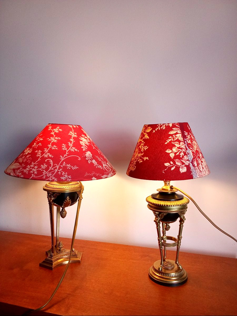 Athenian Lamp In Gilded Bronze