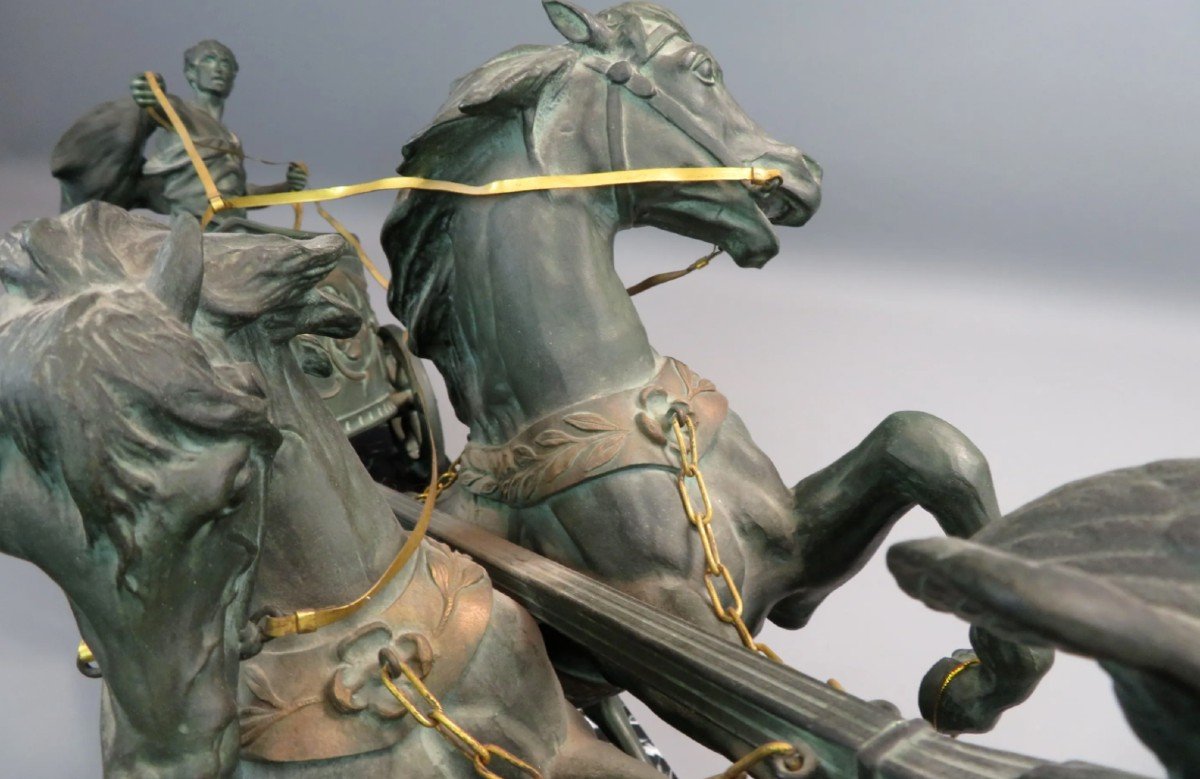 Domenech & Pfeffer "the Chariot Of Victory" Important Group In Regulates Signed On The Terrace-photo-3