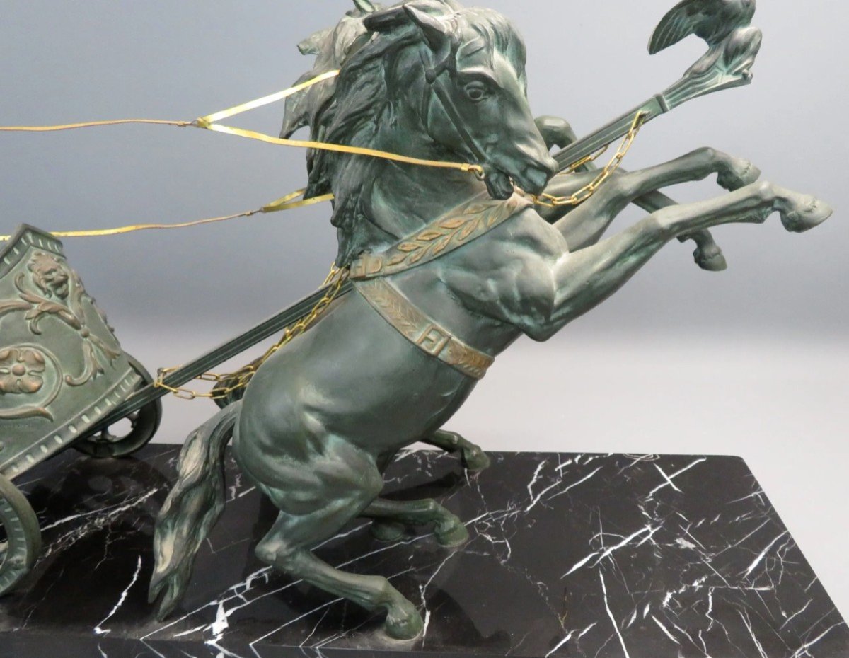 Domenech & Pfeffer "the Chariot Of Victory" Important Group In Regulates Signed On The Terrace-photo-3