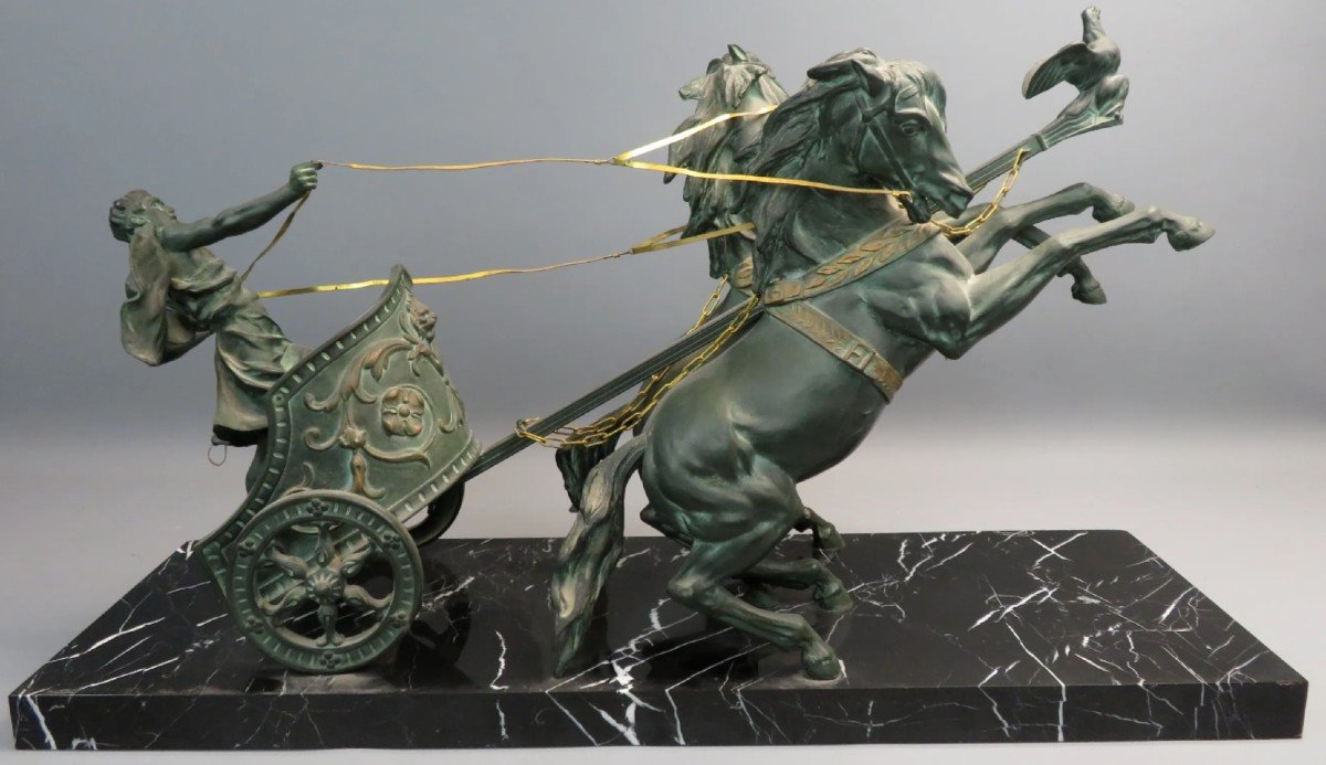 Domenech & Pfeffer "the Chariot Of Victory" Important Group In Regulates Signed On The Terrace