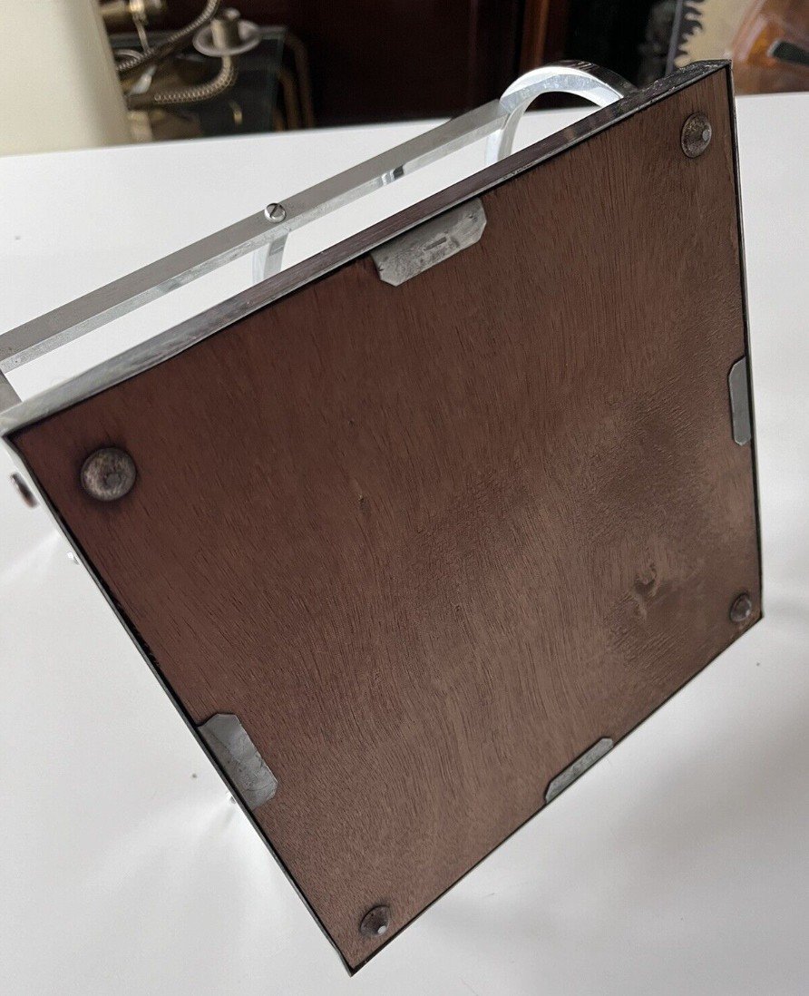ADNET Jacques ( 1900-1984) Porte Bouteilles Moderniste En Métal Chromé, Miroir Et Palissandre-photo-3