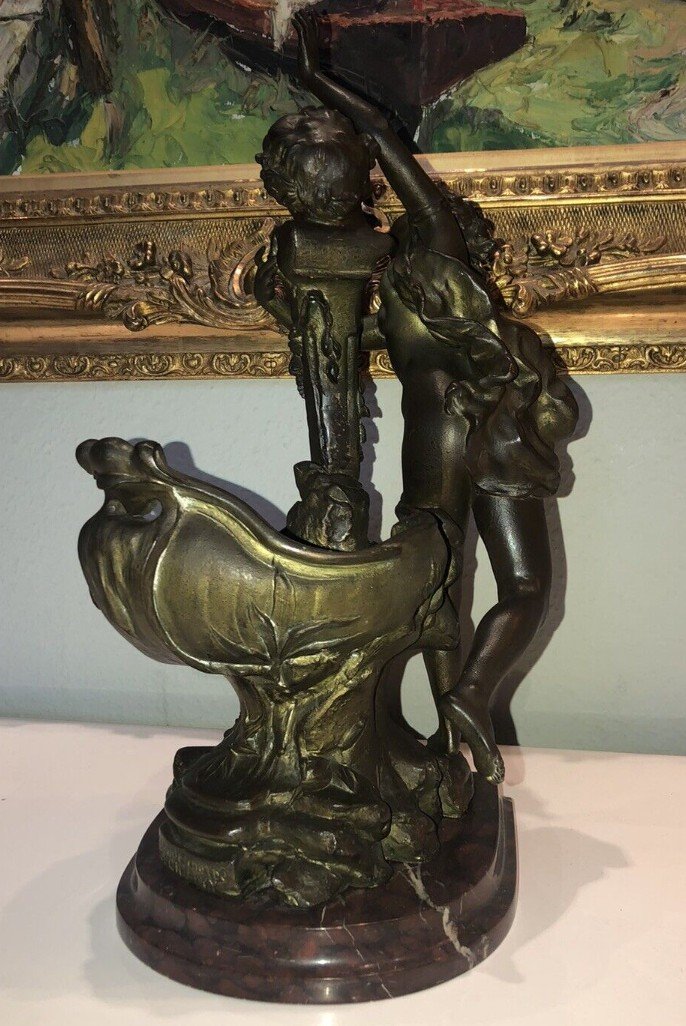 Van DE VOORDE & Charles LEVY (1820-1899)  La Fête Du Faune   Signé.   H 46 Cm-photo-2