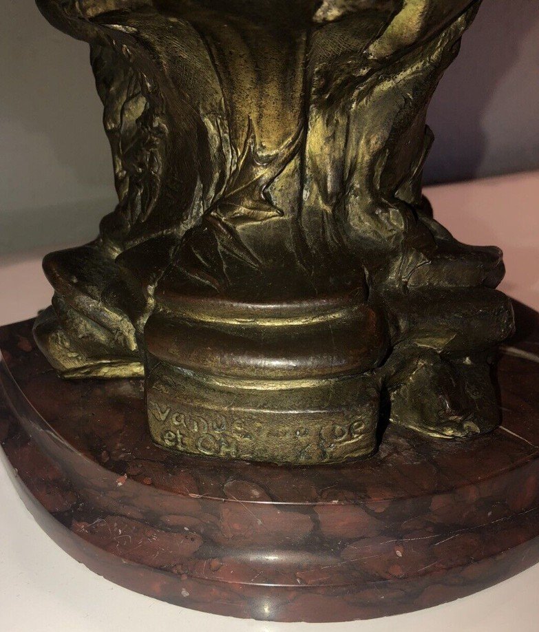 Van DE VOORDE & Charles LEVY (1820-1899)  La Fête Du Faune   Signé.   H 46 Cm-photo-3