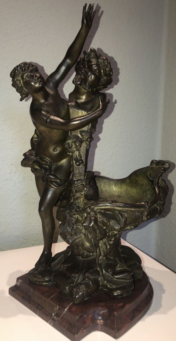 Van DE VOORDE & Charles LEVY (1820-1899)  La Fête Du Faune   Signé.   H 46 Cm