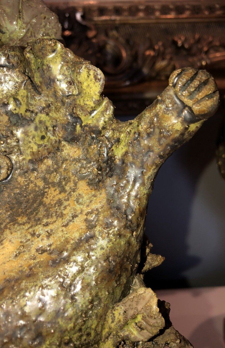 Simone Conrad (born In 1919) Leaf Man Sculpture In Ceramic H 35 Cm  -photo-3