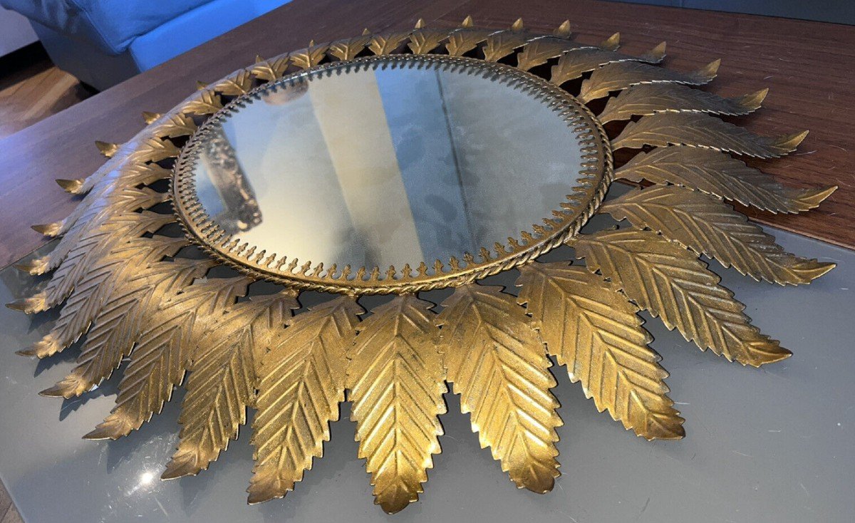 Sun Mirror In Golden Brass In The Taste Of Maison Chaty-photo-3