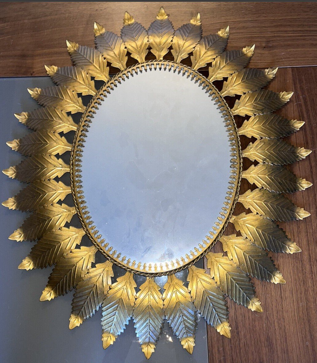 Sun Mirror In Golden Brass In The Taste Of Maison Chaty-photo-6