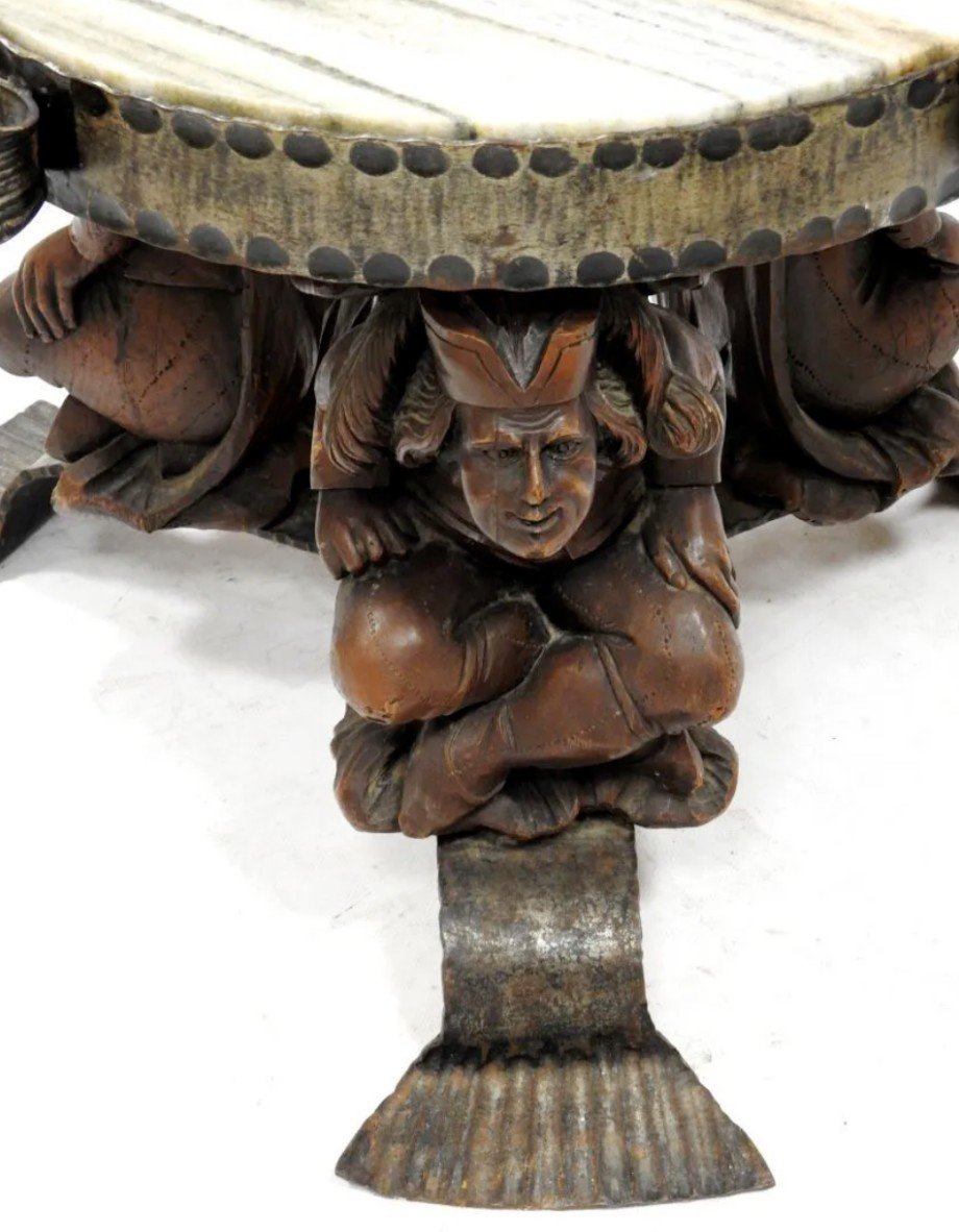 Jean-maurice Rothschild (1902-1999) Coffee Table With Circular Marble Top-photo-4