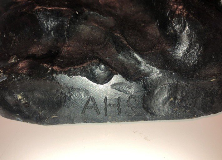 Bronze Group With Double Patina Decorated With A Bacchanal Signed Ahs-photo-7