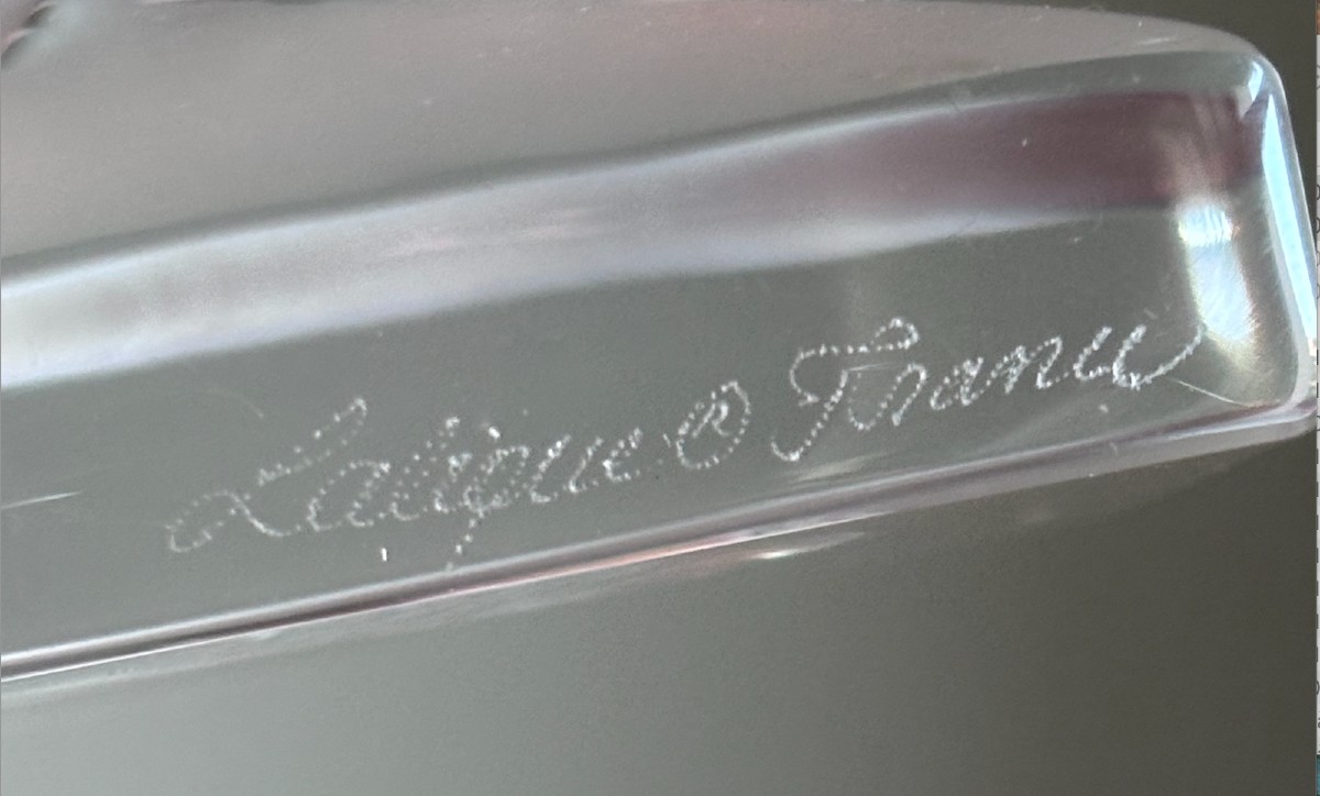 LALIQUE France.   Paire De Serre-livres Hirondelles En Cristal moulé et satiné   -photo-4