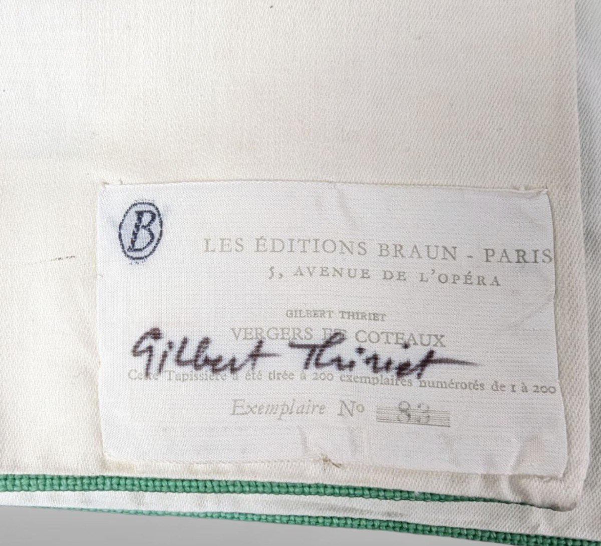 THIRIET Gilbert & Braun Paris     Tapisserie Vers 1960     Edition à 200 Exemplaires-photo-4