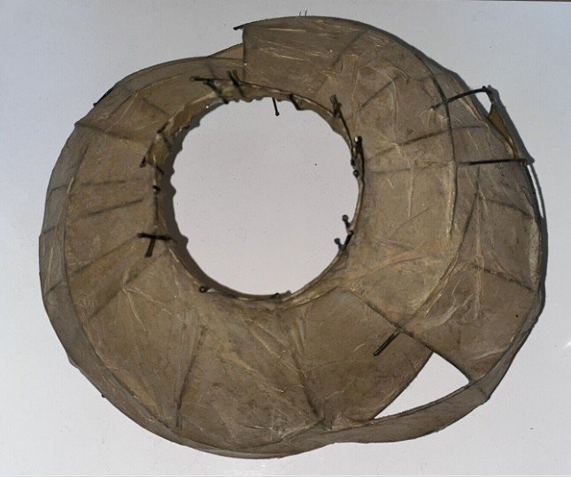 FRANCOIS Sarah  ( Caire 1951 )lampe En Fils De Fer Et Abat Jour En Papier De Soie-photo-2