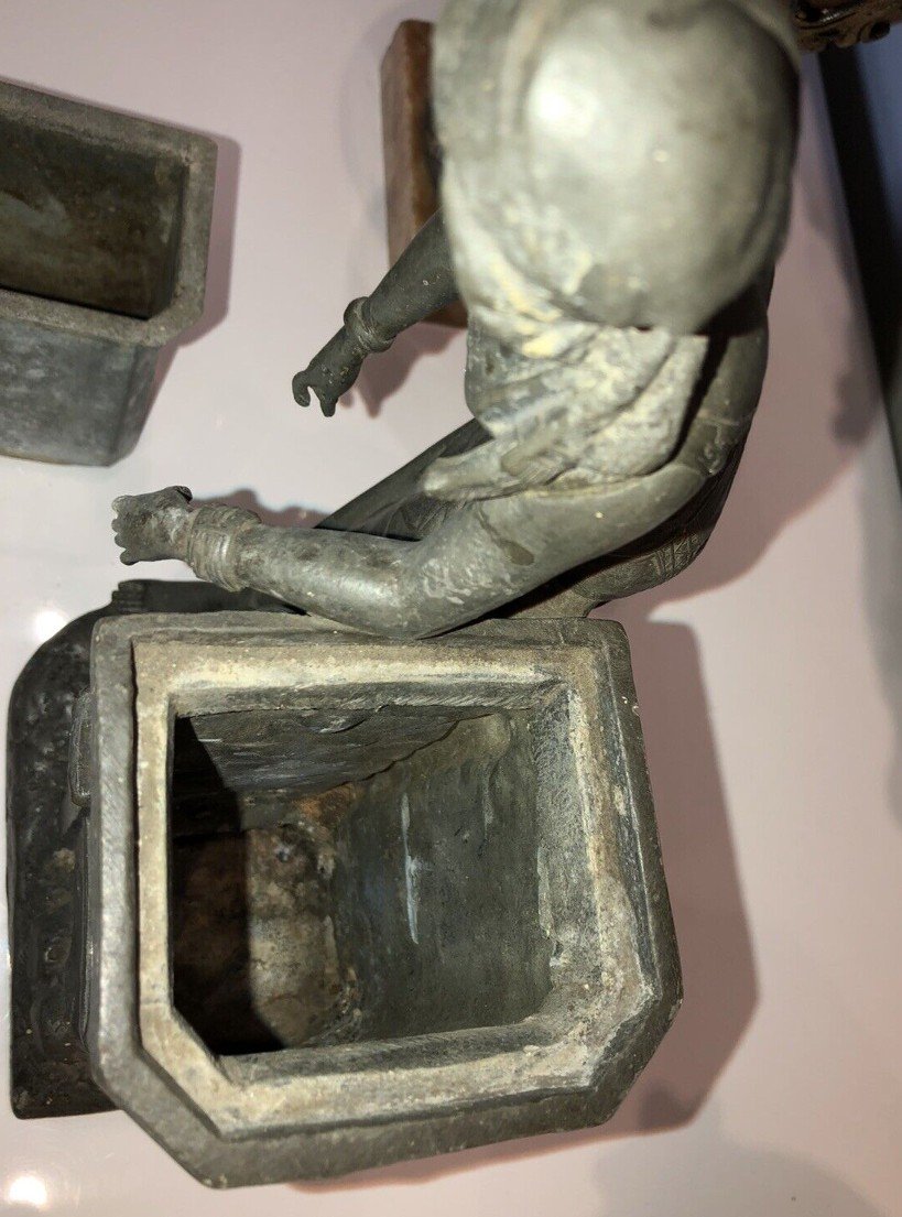 Louis HOTTOT (1834-1905). Sculpture Art Nouveau "femme Orientale à La Fontaine"   Signé -photo-4