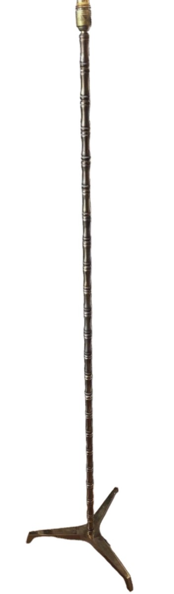 Bagues House (attributed To) Bamboo Floor Lamp In Brass And Gilded Bronze