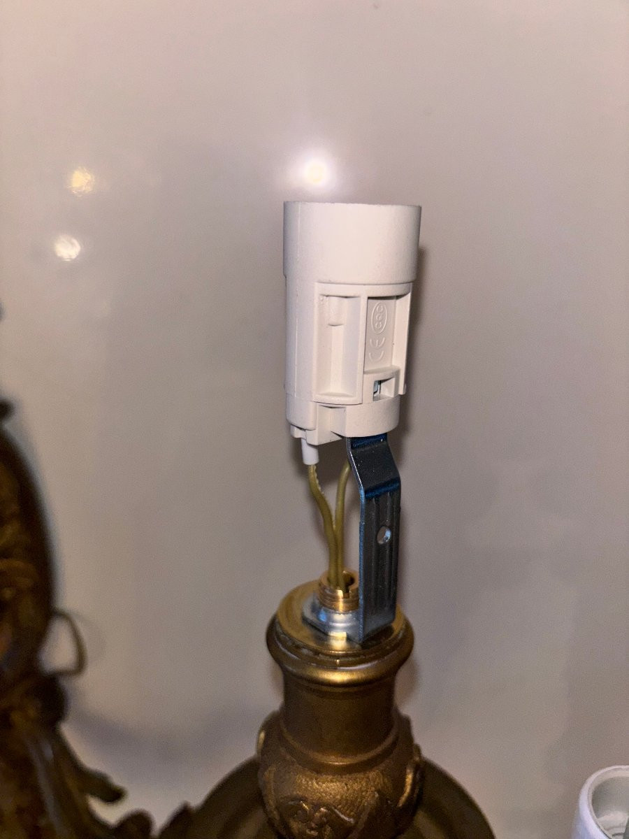 Importante paire d'applique "aux Zephyrs" en bronze doré et ciselé H55cm-photo-6