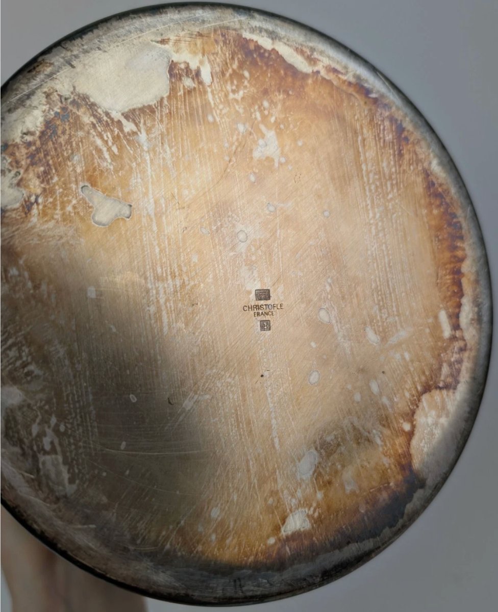 Christofle Silver-plated Metal Champagne Bucket With Ram's Head Handles-photo-2