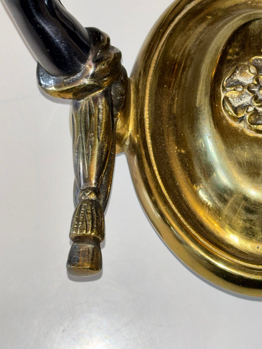 Maison CHARLES ( attribués à)   Paire d’appliques en bronze aux bras de nubien, à double patine-photo-5