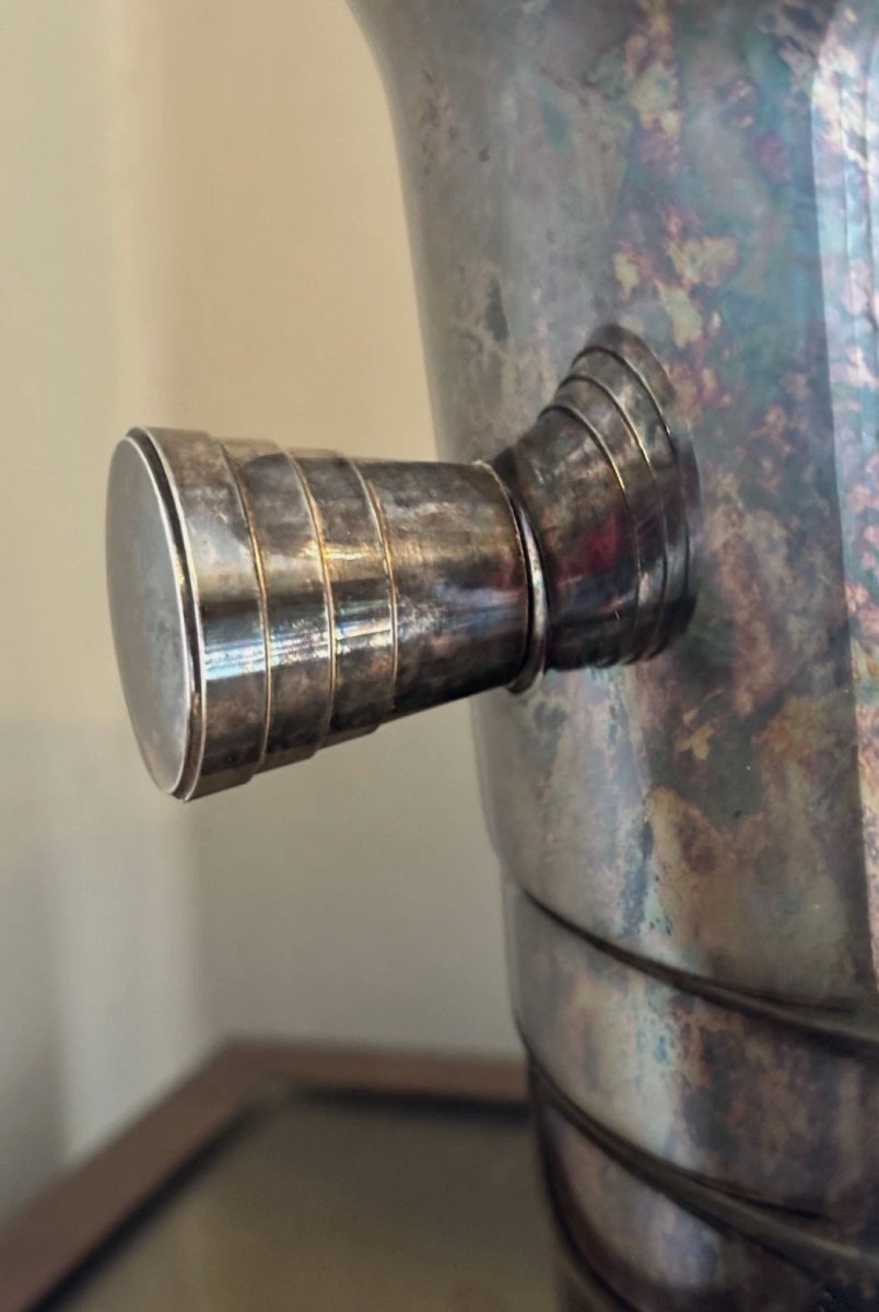 Christofle Paris: Art Deco Silver-plated Champagne Bucket, Hallmarked-photo-3