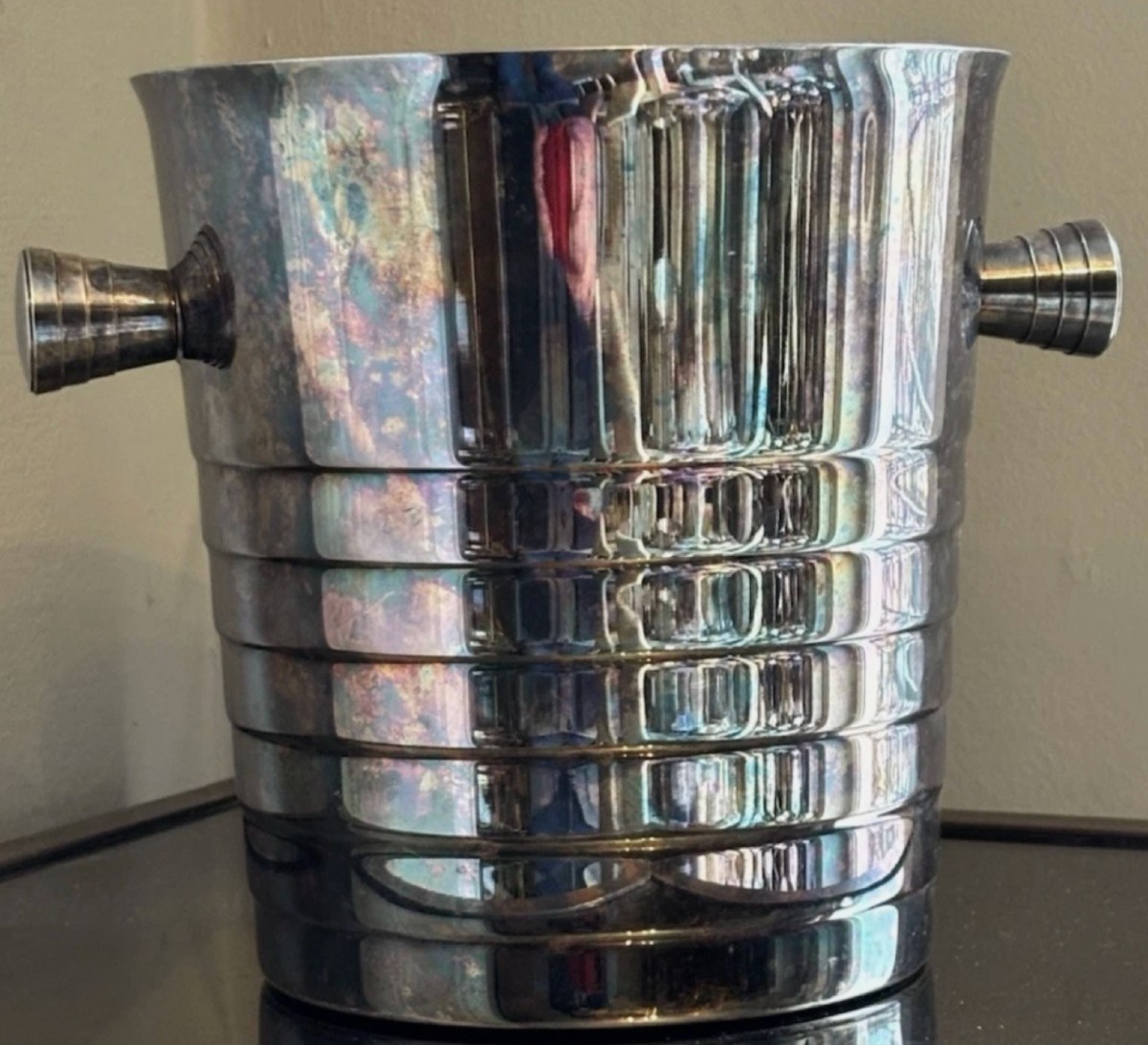 Christofle Paris: Art Deco Silver-plated Champagne Bucket, Hallmarked-photo-4