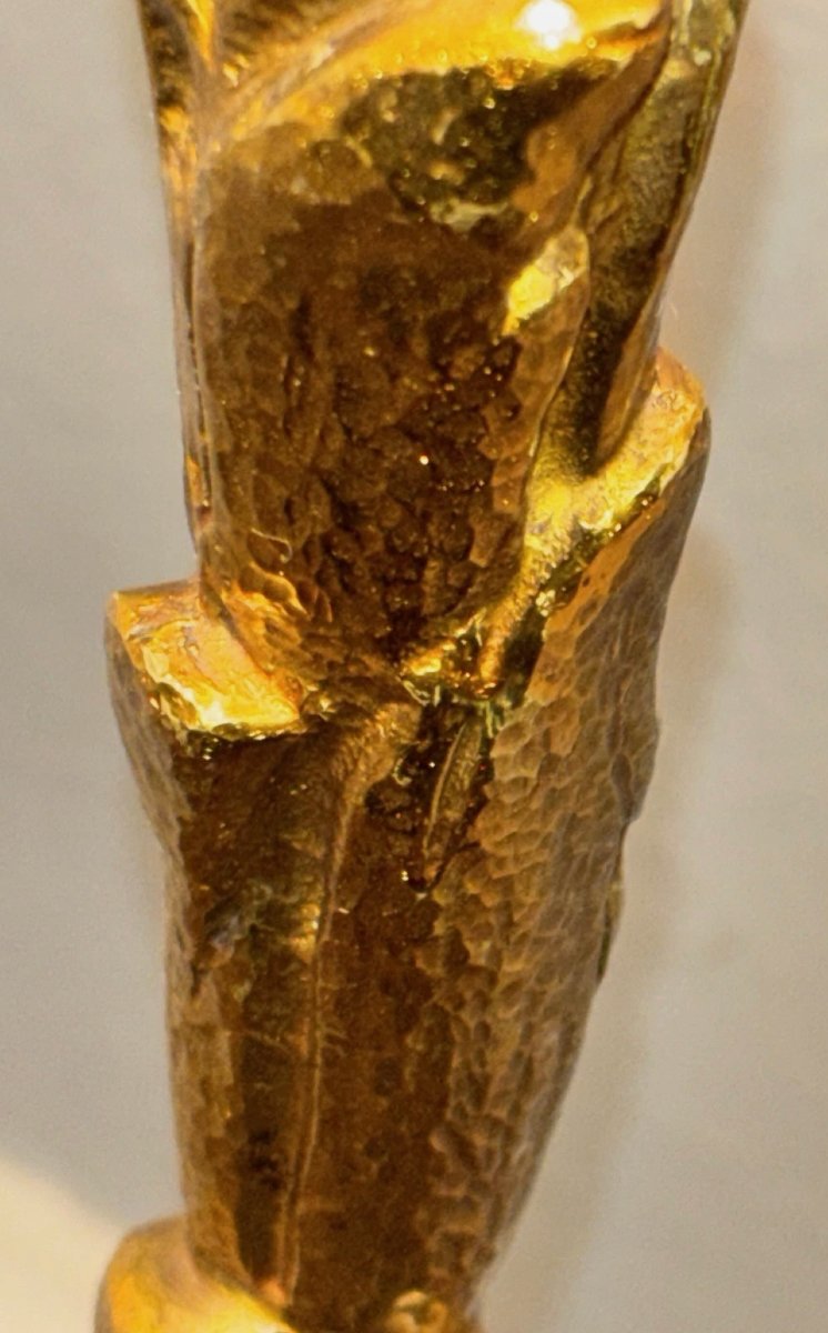 Maison BAGUES  ( attribué à ) Lampadaire en bronze doré massif  -photo-2