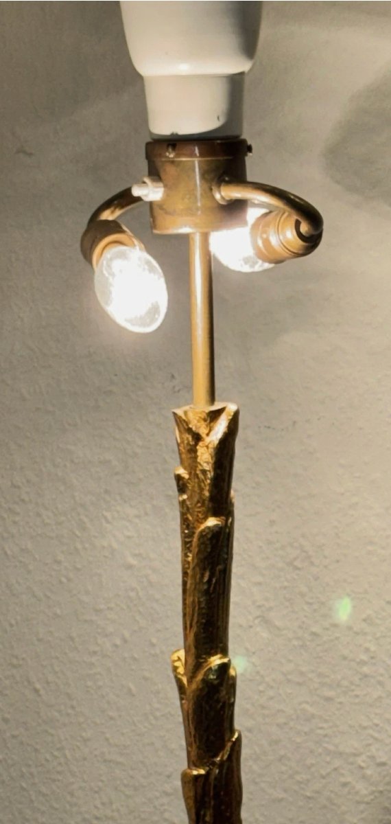 Maison BAGUES  ( attribué à ) Lampadaire en bronze doré massif  -photo-5