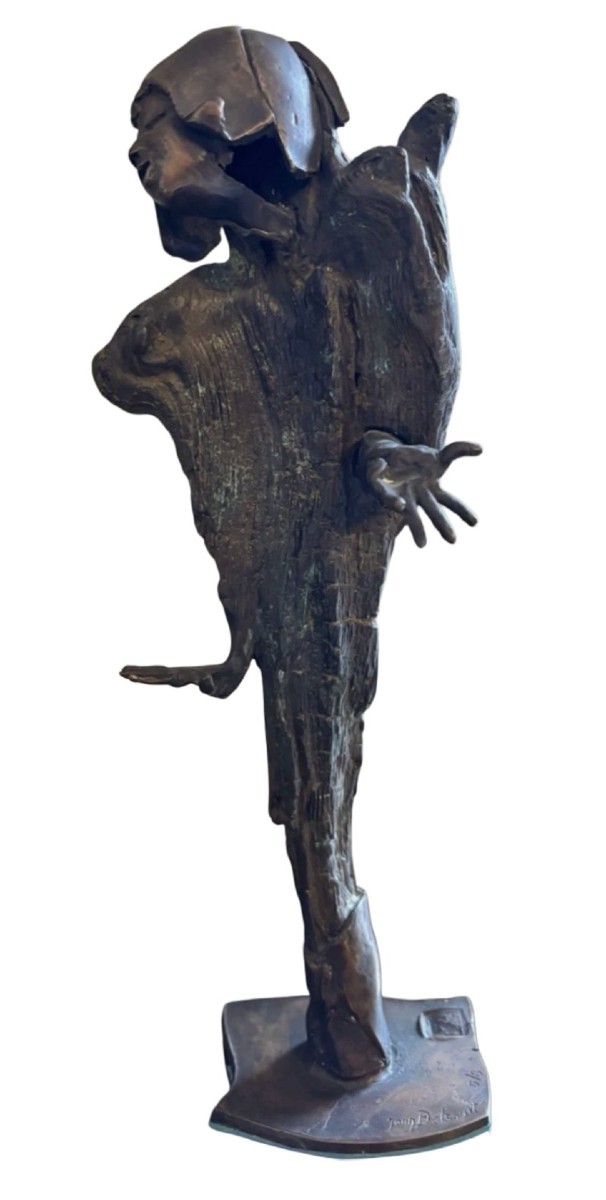 Jean DELCOURT (1939) Bronze surréaliste à la cire perdue, signé et numéroté