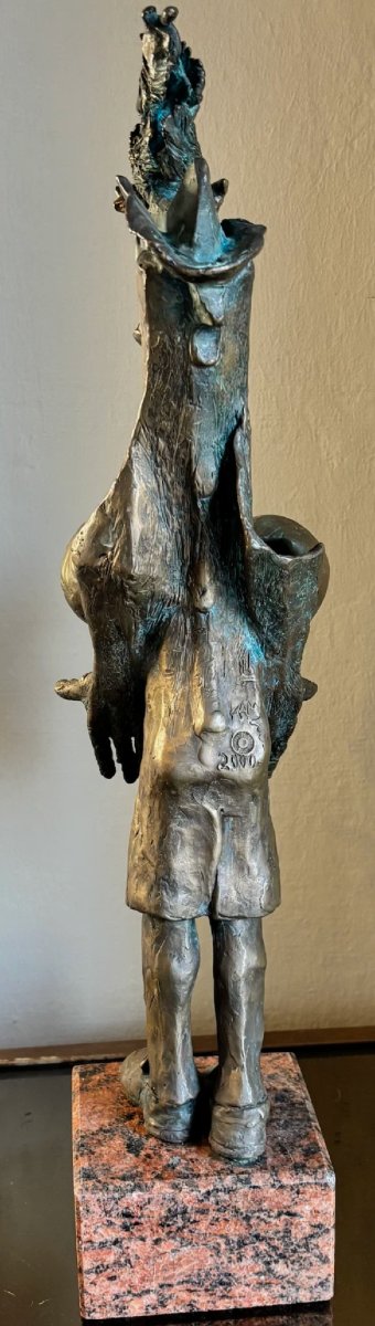 Large Surrealist Bronze Sculpture On A Marble Base. Total Height 53 Cm-photo-4