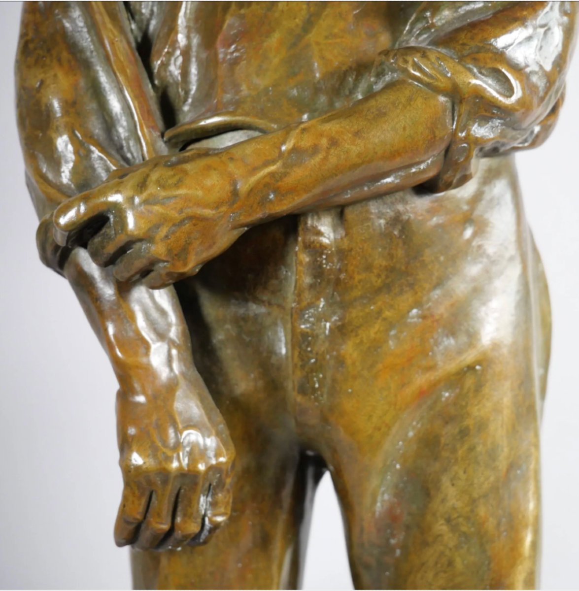 Dalou (1838-1902) & Susse Brothers. The Large Peasant (61cm) Rolling Up His Sleeves-photo-4