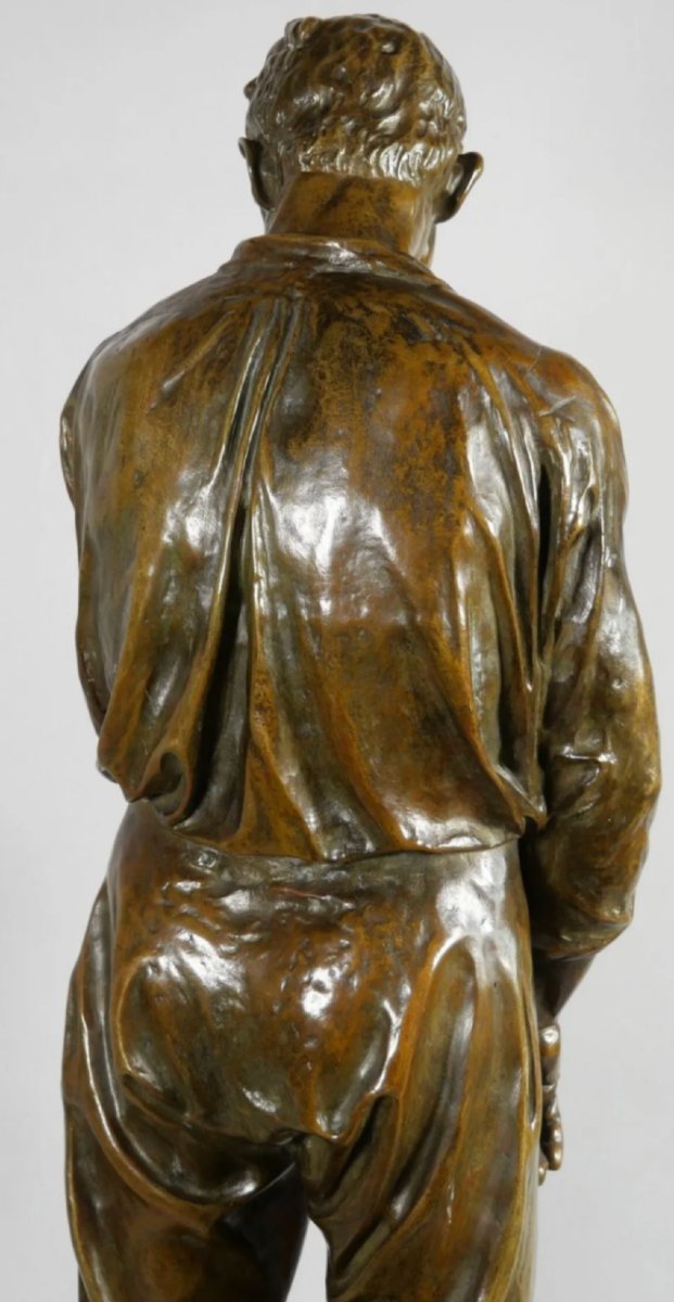 Dalou (1838-1902) & Susse Brothers. The Large Peasant (61cm) Rolling Up His Sleeves-photo-5