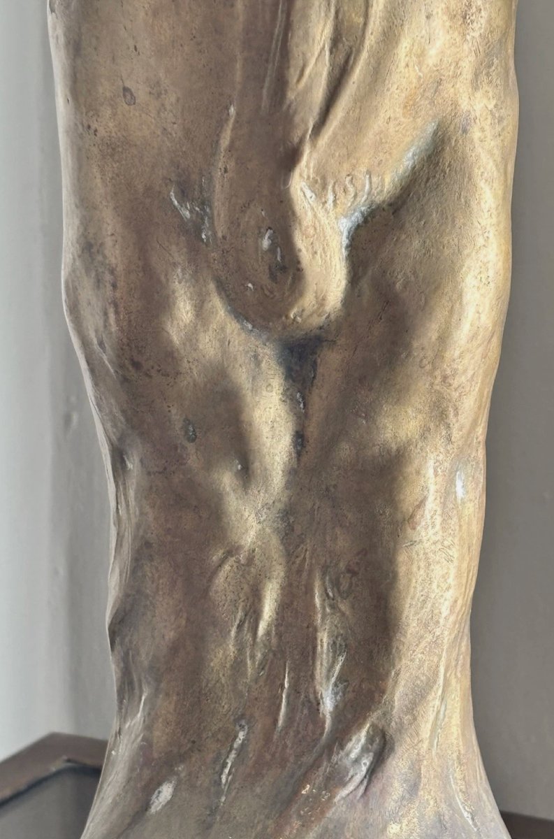 FEVOLA Félix Pascal (1882-1953). Grand troll en bronze patine or nuancée, signé-photo-6