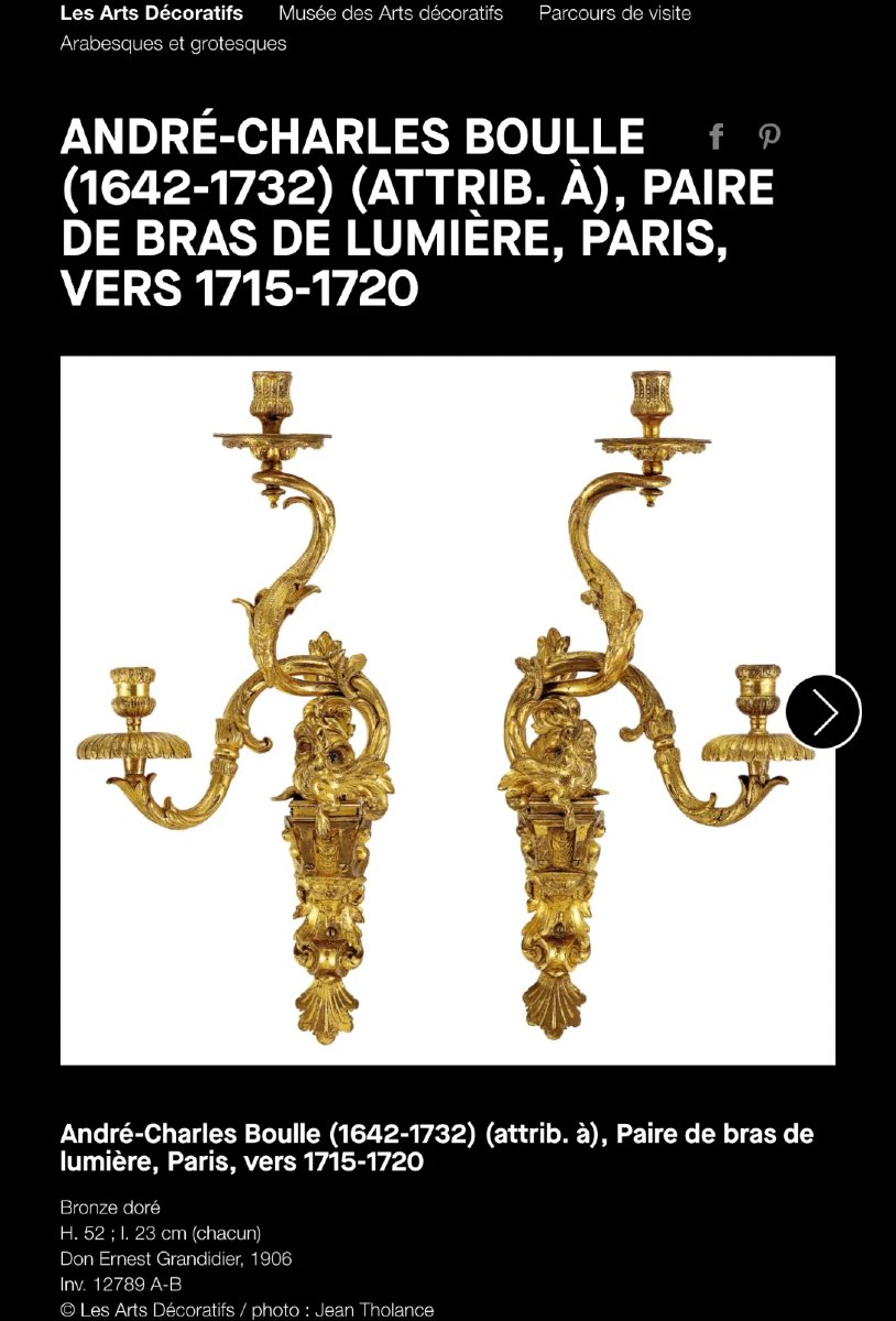 André Charles Boulle Important Sconce With Chimeras In Chased Bronze Height 53cm-photo-4