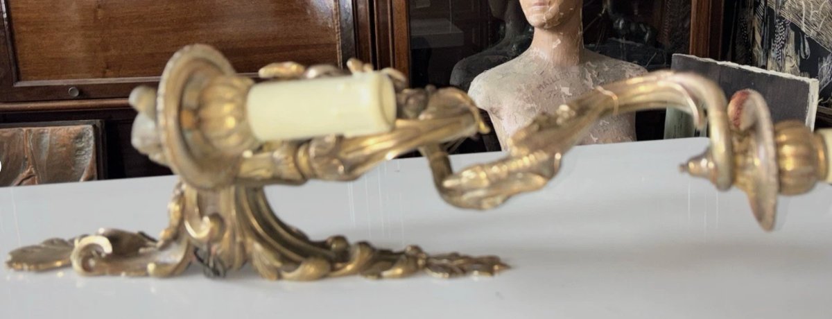 André Charles Boulle Important Sconce With Chimeras In Chased Bronze Height 53cm-photo-6
