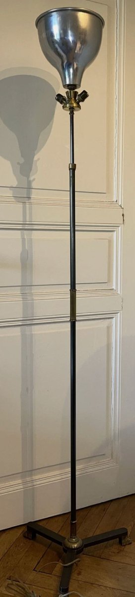 Guy Lefèvre For Maison Jansen, Neoclassical-style Tripod Floor Lamp With Lion-paw Feet.-photo-2