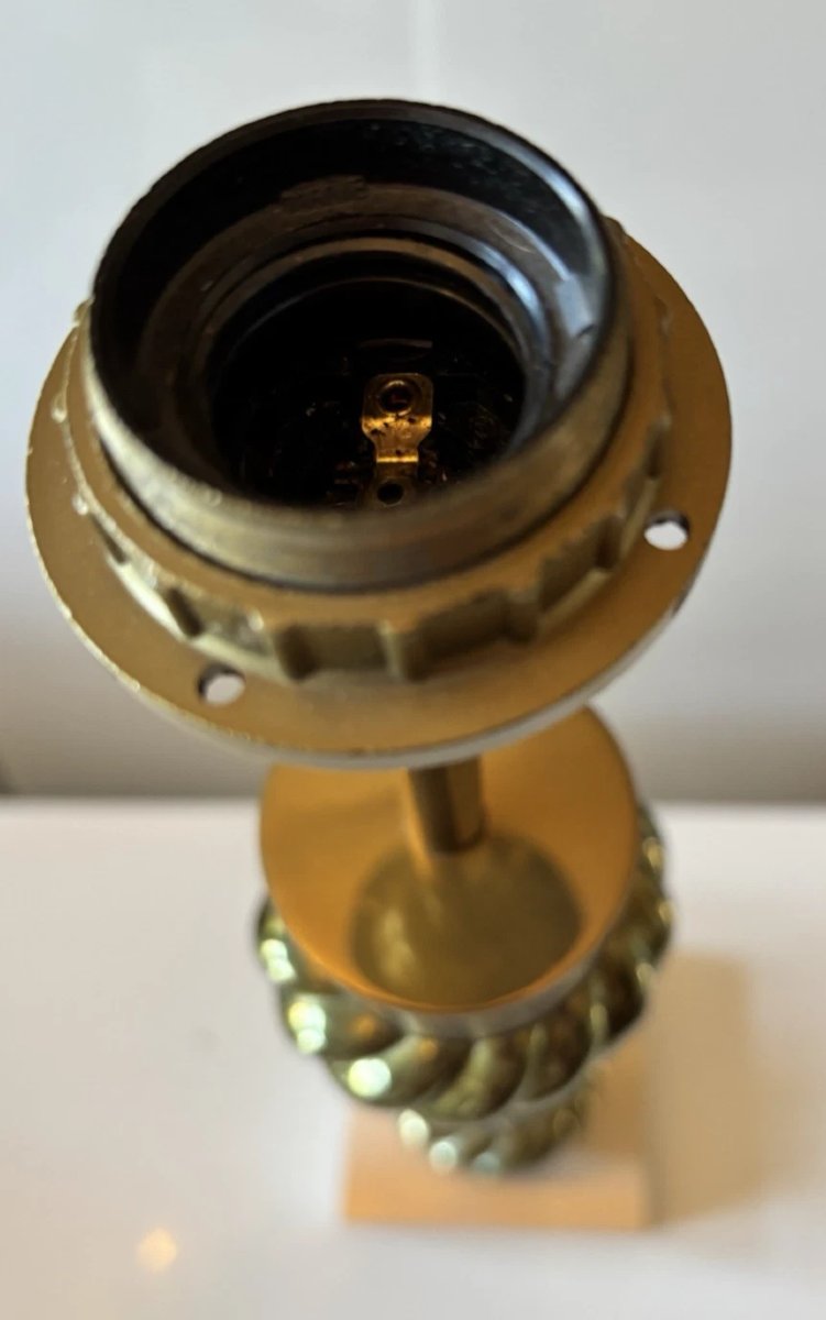 Maison Charles  "florence" Lamp In Brushed Silver-plated Brass And Gilded Bronze. Signed "charles"-photo-2