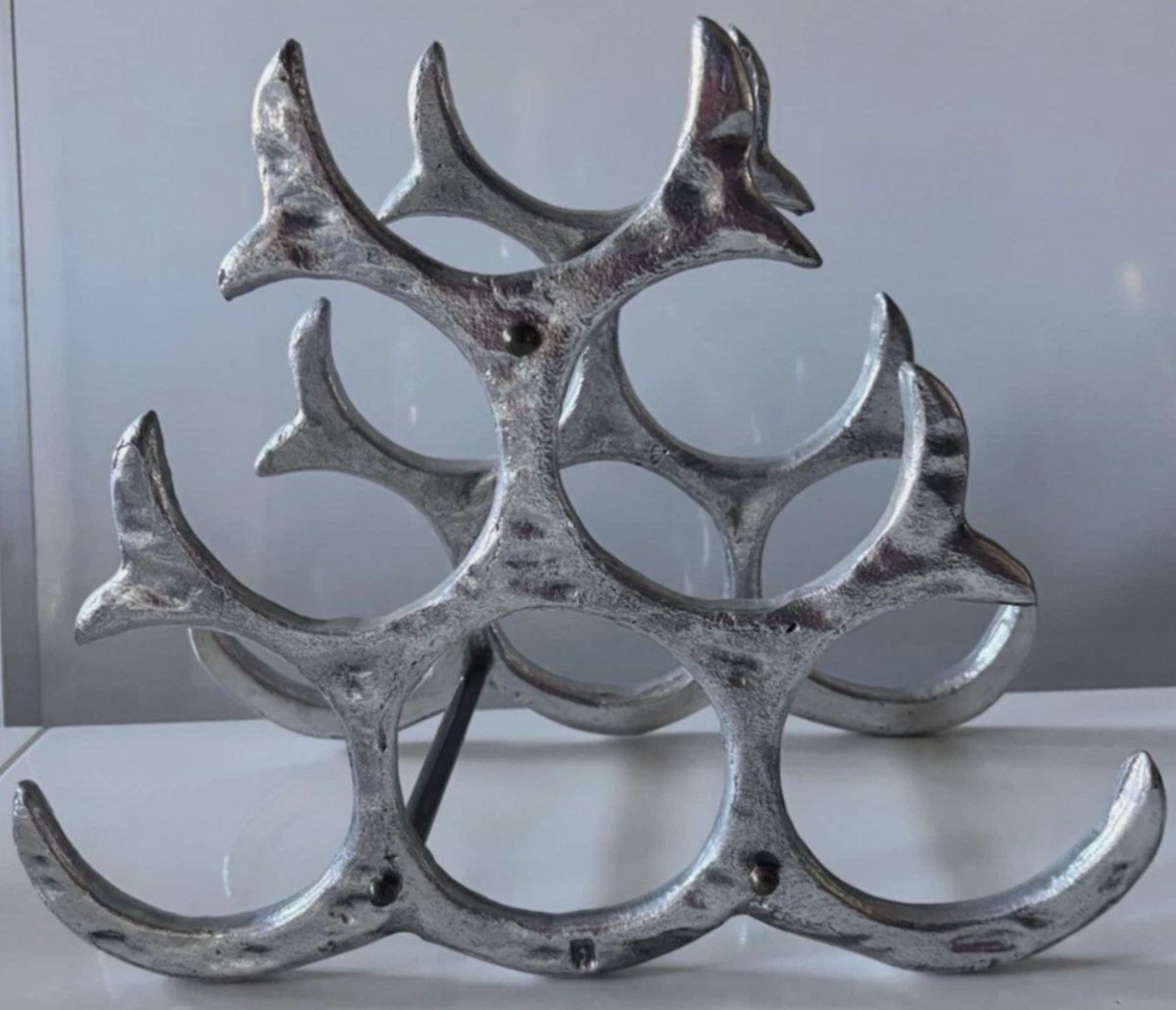 David MARSHALL Casier à bouteilles brutaliste 1970, en aluminium et laiton doré  -photo-3