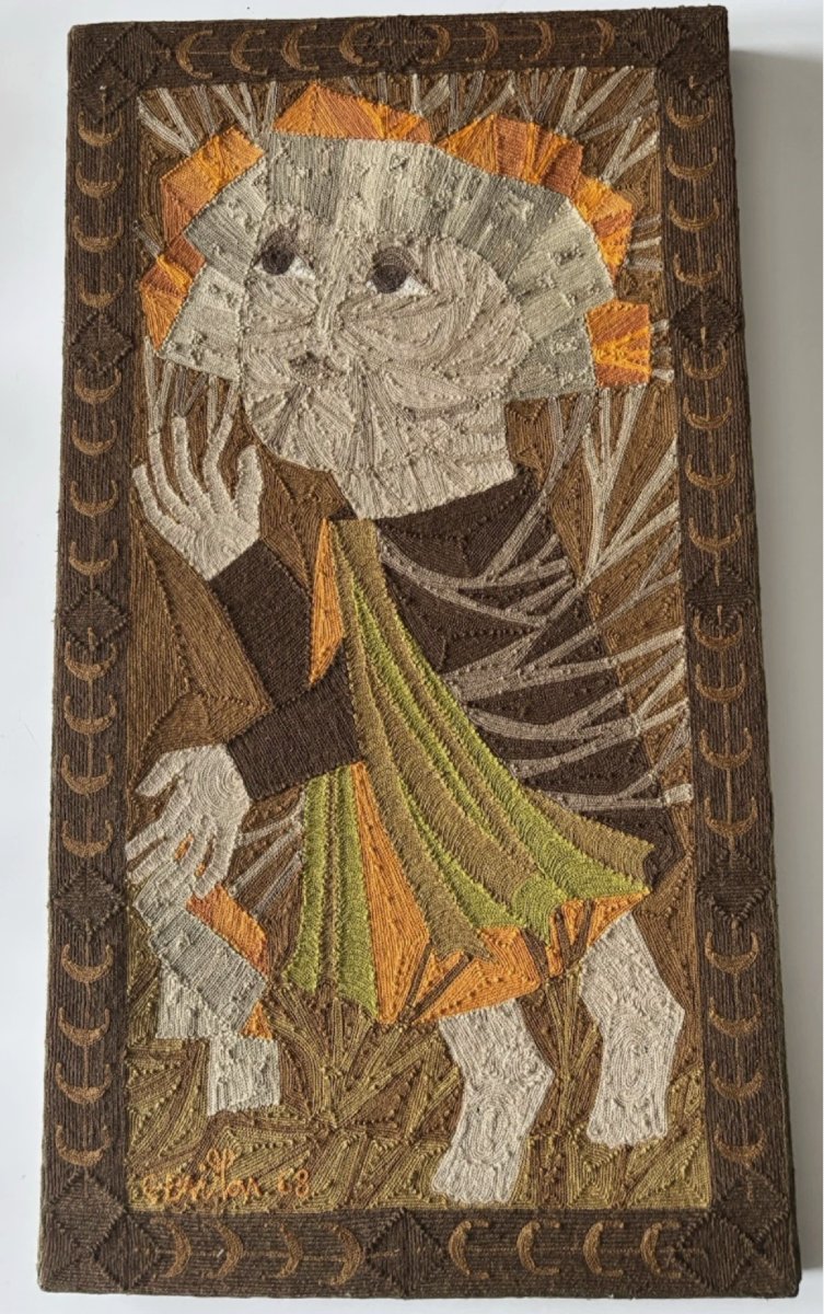 Elisabeth Baillon (born 1941), Textile Tapestry From 1968, Signed And Numbered.