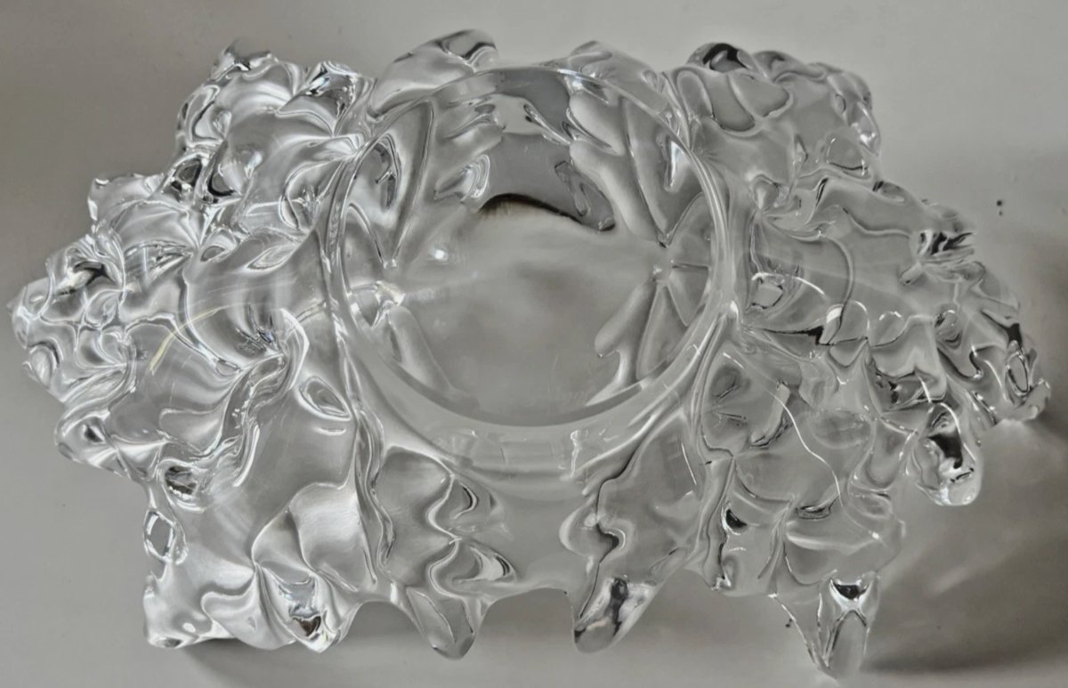 Lalique France. Champs-élysées Centerpiece In Clear Crystal. Signed L46cm-photo-4