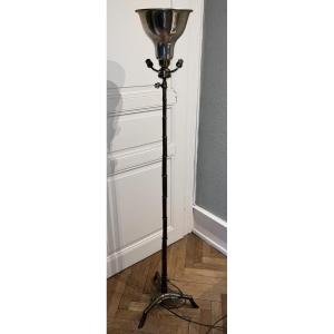 Maison Bagues Tripod Floor Lamp In Brass And Gilt Bronze With Bamboo Decor