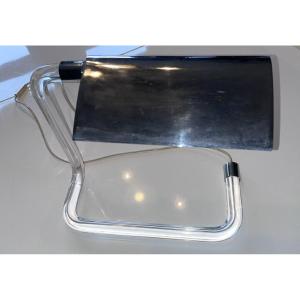 Knoll Editor And Hamburger Peter Designer Desk Lamp In Plexiglas And Chromed Metal