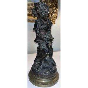 Le Libon (xix) Quasimodo Statue In Bronze Signed With Double Patina Height 33cm