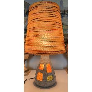 Accolay Corded Resin Lamp And Illuminated Ceramic Base. Vintage