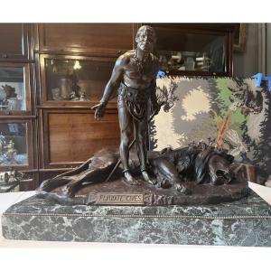 Jean-léon GÉROME (1824-1904) & SIOT Fondeur "plaudite Cives" Important Bronze Sur Marbre  Signé
