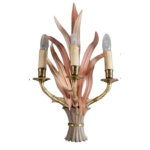 Maison BAGUES  Grande applique en bronze, laiton et métal laqué